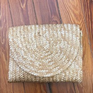 Chic Woven Tan Clutch